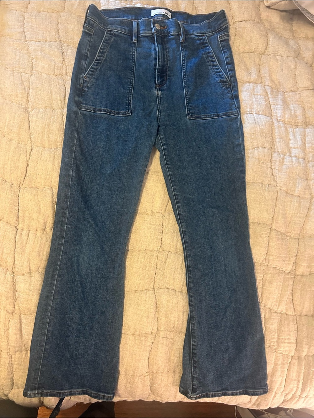 The Loft denim kick crop Jean in medium wash